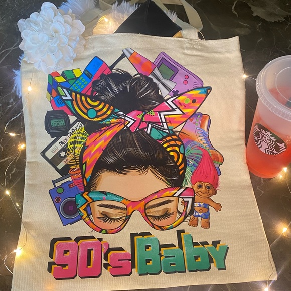 Handbags - 90s Baby Canvas Tote Bag
